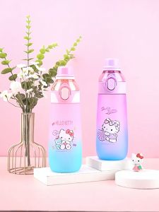 Bình Nước Chí.nh Hãng Dis.ney Elsa 600ml 2 Chế Độ Uống Tích Hợp Dây Đeo Được Thay Thế Bằng Quai Nhựa Chắc Chắn