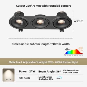 DENGFU | Ultra-Thin Adjustable Direction Recessed Light No Main Lamp Design