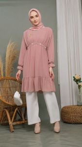 Dzellia - tunik Wanita lengan Panjang/baju Wanita/baju Wanita terbaru 2024 (Gracia) in Green