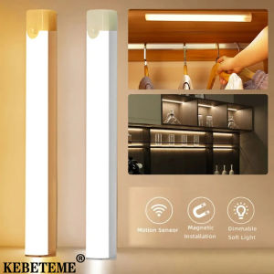 Kebememe 50cm Đèn cảm biến chuyển động Thanh Led đèn ban đêm có thể sạc qua USB cho tủ hành lang phòng ngủ nhà vệ sinh nhà bếp cầu thang của nhà