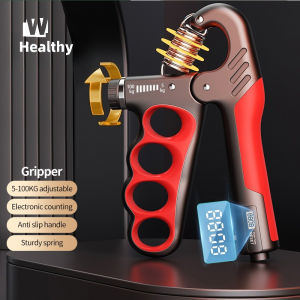 【WJ】Electronic Counting Hand Gripper Arm Strength Fitness Controller Rehabilitation Training and Exercise Equipment Five Finger Grip Strength Device