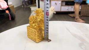 Ấn rồng thăng quan tiến chức mạ vàng 24K cao 12cm