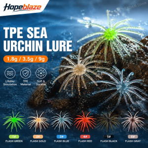 Hopeblaze TPE Floating Sea Urchin Soft Lures 1.8g/3.5g/9g Laser Flash Elastic Soft Bait Fresh Salt Water Bass Fishing Lures