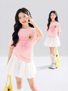 zosee | Girls Summer T-shirt Bear Design