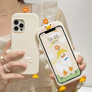 💯【Phone Case】+FREE Shipping 💯 Flower Duck Case For iPhone 16 15 14 13 12 11 Pro Max 6 6s 7 8 14 15 16 Plus X Xr Xs Max SE2020 Cute Lovely Shockproof Soft Silicone Cover