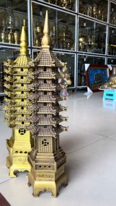 Tháp Văn Xương Mái Rồng Bằng Đồng Phong Thủy Cao 65cm