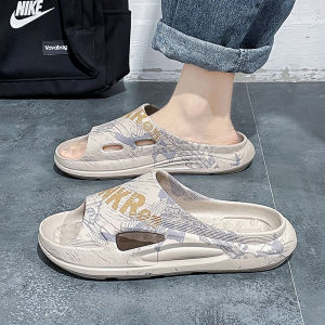 Mens Summer Slip-On Sandals Casual Sports Anti-Slip Outdoor Wear Beach Walking Soft Bottom Flat Slippers Breathable Slip-On Shoes