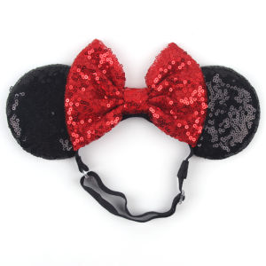 New Christmas Mickey MouseEars Elastic Headband Adult And Kid Adjustable Nylon Headwrap Festival Party DIY Hair Accessories Gift
