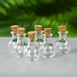 10Pcs Small Glass Bottles Cute Miniature Potion Bottles With Cork Stopper DIY Wishing Drifting Bottles Wedding Party Jars Decor