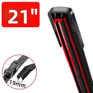 PINMOAP Lưỡi Gạt Nước Kính Chắn Gió Bằng Cao Su Đôi Im Lặng Cho Ô Tô Giao Diện 19mm Làm Sạch Mọi Thời Tiết Khăn Lau Kính Chắn Gió Ô Tô