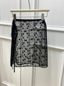 Fashionable Spring-Summer Womens Half Skirt with Layered Lace Design and Versatile Sash Style by Snow Deer for Birthday Parties
