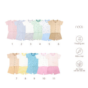 [Nous Chính Hãng Siêu Sale] Bộ Quần Áo Cộc Nous Cài Thẳng cho bé Trai bé Gái - Chất Liệu Nu Petit (Size từ 3-9 Tháng)