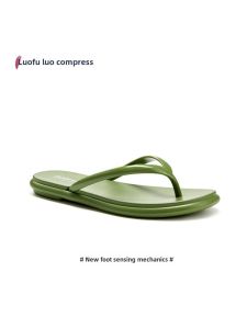 Luofu Soft Bottom Transparent Flip Flops Womens Summer Easiest for Match Minimalist Non-Slip Flip-Flops Bath Square Heel Beach Outdoor Slippers