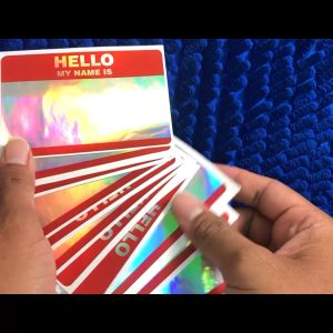 (18 pcs) Sticker Hologram Hello My Name Is Custom & Gambar Sticker Graffiti Custom