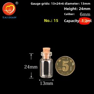 Cute Mini Glass Bottle Pendant Necklace Sealed with Wooden Stopper Wish Bottle Drifting Bottle Creative Home Decor Lucky Star/Bottle