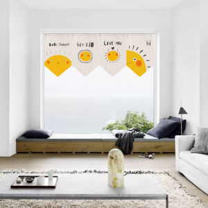 ผ้าม่านกันแสงติดหน้าต่างสำนักงานไม่ต้องเจาะรูผ้าม่านประตูแบบสร้างสรรค์ผ้าม่านครึ่งผ้าม่านกั้นห้องผ้าม่านสามเหลี่ยมสำหรับห้องนอนผ้าม่านสั้นขนาดเล็ก