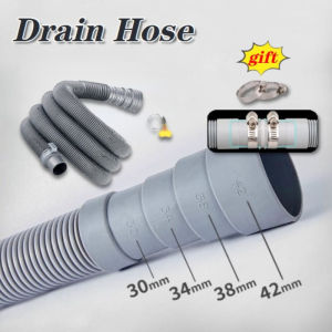 2/3M Thickened Washing Machine Drain Hose Extension Hose Waste Water Mechanical Drain Hose with Clamp