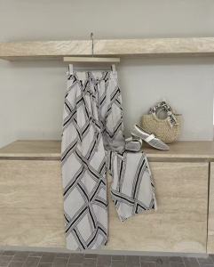 Comfortable Bohemian Floral Cotton Linen Wide Leg Pants High Waist Long Casual Trousers Slimming Summer Fashion Womens Jeans