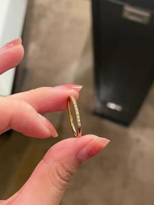 Ultra-Fine Half-Row Diamond Ring for Women Super-Shiny Non-Falling Fashionable Stacking Alloy Gold Plated Silver Jewelry