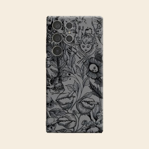 BILIBILI | Dark Gothic Sketch Art Luxury Fashion Full Lens Protective Case for Samsung Galaxy S26 S25 S24 A56 A36 Plus Ultra