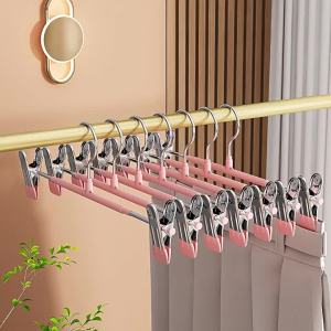 Plastic Coated Pants Hangers Clips Clothes Hangers Pants Storage Household Non-Slip No Trace jk Stainless Steel Clothes Hanger Clips for Drying