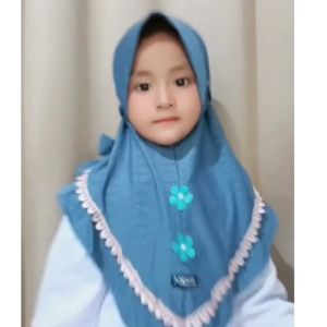 Jilbab Anak Bulan Pita Mutiara Malay Bahan Jersey Strada By AL-Fajril