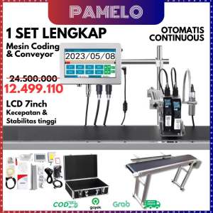 Mesin Coding Inkjet expired Date Otomatis Continuous Set Lengkap Conveyor YMZ-150P