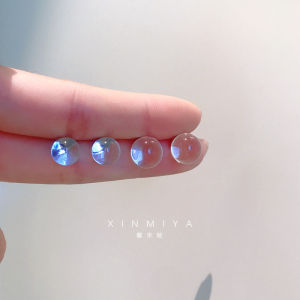 Natural White Crystal Earrings Womens Simple Versatile Fairy Atmosphere Transparent Crystal Stud Earrings New 2025 Fashion