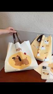 (10pcs) HELLO PUPPY Party Hat Printed Design Premium Plastic Bag w/ Handle Expandable Sides Gifts Parties