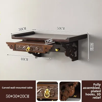 Wall-Mounted Small Buddha Niche Buddha Altar Offering Table Incense Altar Home Use God Niche Deity Position Bodhisattva Wealth God Father Guanyin Buddha Statue Offering