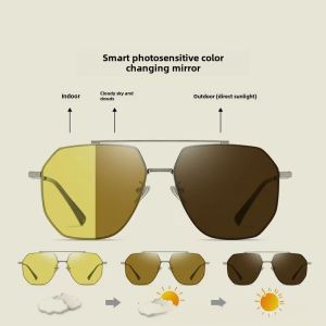 Night Vision Color Changing Polarized Mens Driving Sunglasses Nylon Fashionable Cool Looking Special Purpose Sun Glasses