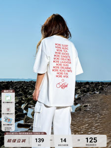 AFGK25SS American Style Couple Short Sleeve T-Shirt Cotton Youth Fashion Summer Printed Slogan Letter Graphic Mens T-Shirt