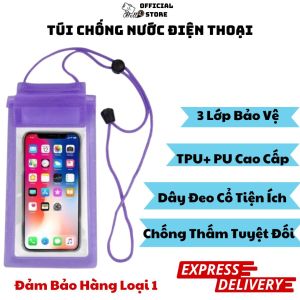 Túi Chống Nước Cho Điện Thoại Hello Store 3 Khoá Cài Và 1 Nút Dán Rất Chắc Chắn Đi Biển Đi Mưa Rất Tiện