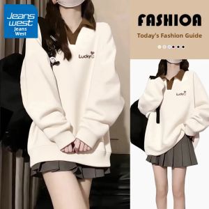 Jeanswest | Misty Beige Thin Fashionable Polo Collar Sweater