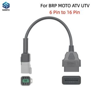 For BRP MOTO ATV UTV 6 Pin to 16 Pin OBD2 Motorcycle Diagnostic Tool Scanner Cable Adapter 6PIN OBD2 ELM327 Connector
