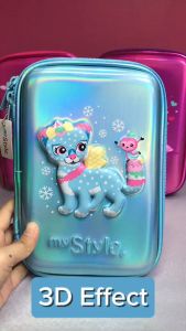 My Style TM 2271 Snow Leopard Hardtop Pencil Case Metal Finish Material Tempat Pensil