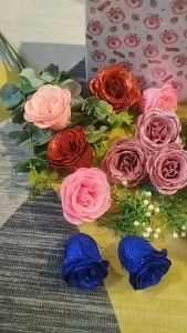 Hoa hồng nhũ kim tuyến Gói Hoa Trang Trí Hàng Nhập Khẩu Loại 1