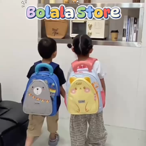 Balo trẻ em hoạt hình khủng long gấu chim cánh cụt 3D Túi đi học mầm non cho bé siêu nhẹ quai êm BOLALA STORE BA049