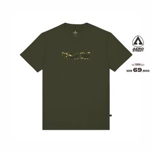 Aerostreet T Shirt Resolute Hijau Army Kaos T-Shirt Tshirt AAAAA