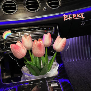 Ins Style Tulip Car Decorations Cute Popular Lady High End Interior Car Ornaments Floral Design Automobile Accessories