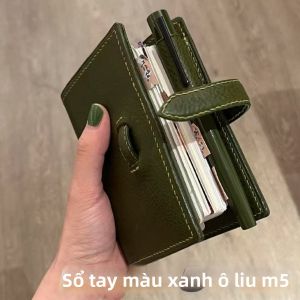 KNOLIEV | Sổ Tay Nhỏ Đựng Nhật Ký Màu Xanh Olive Cổ Điển Bìa Da Có Thể Tách Rời