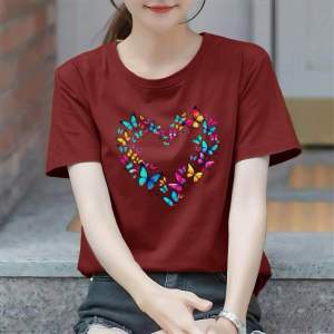 Tshirt Kaos atasan wanita oblong lengan pendek/LOVE KUPU/kaos gambar DTF/kaos distro/kaos santai