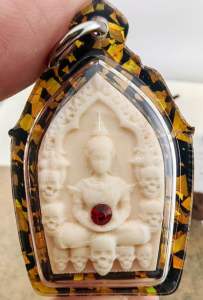 象骨雕刻坤平将军後蓮花符印 / Ivory Carved Kun Ping General with Lotus Seal