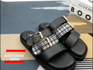 JANITRA OFFICIAL SHOP / Selaras Sandal Wanita Platform Ban Tiga Comby Kotak Kanvas Sendal Perempuan