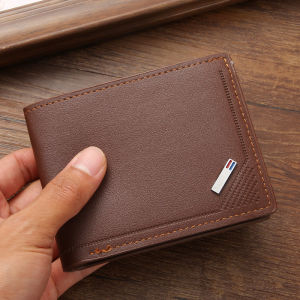 Slim Mens Fashion Wallet Multiple Card Slots Synthetic Leather PU Glossy Surface Geometric Pattern Printed Document Bag