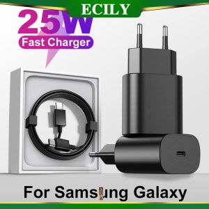 Ecily PD 25W sạc uper sạc nhanh cargador USB PD Loại C cho Samsung Galaxy S23 S22 S21 Lưu ý 20 5g sfor A52 A72 sạc