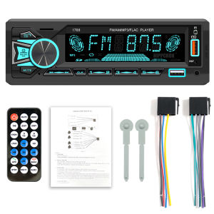 Hippcron Car Radio Stereo 1 Din Digital Bluetooth MP3 Player 60Wx4 FM Receiver With Remote Control AUX/USB/TF Card In Dash Kit