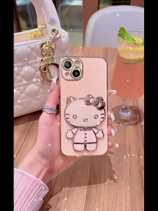 Soft Case Oppo A3X Casing Silikon Dudukan Lipat Mirror Luxury Plating