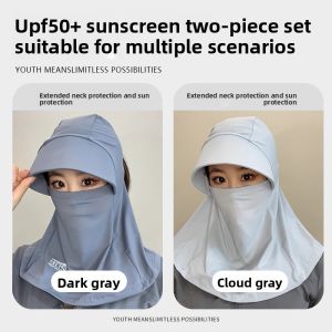 UV Protection Full Face Cover Cycling Hat Neck Cover Ice Silk Head Cover