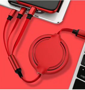 3in1 Kabel Data / Charger Micro USB / Type C Fast Charging Bahan Silikon Untuk